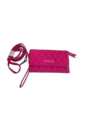 All In One Crossbody Vera Bradley Quilted Wallet Strap Wristlet Pink 7" Fuschia